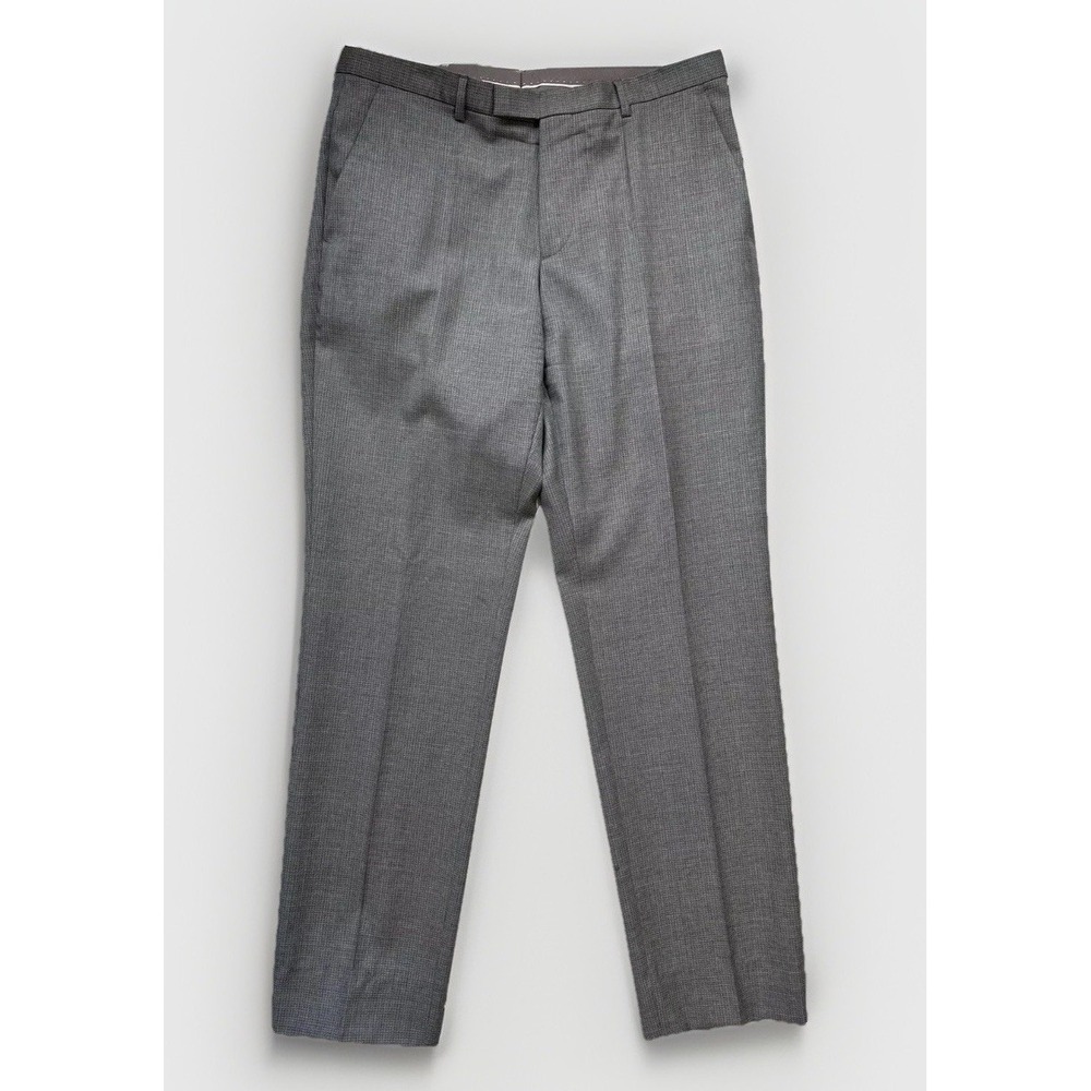 Hugo Boss Sharp1 Dress Pants Gray Wool Flat Front / Mens 34x31
